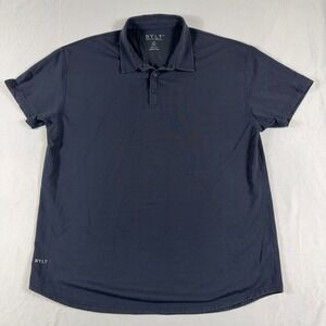 BYLT Lux Polo Shirt Short‎ Sleeve Performance Stretch XXL Navy Blue Casual